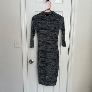 Lulu's Charcoal Long Sleeve Bodycon Dress - Worn once